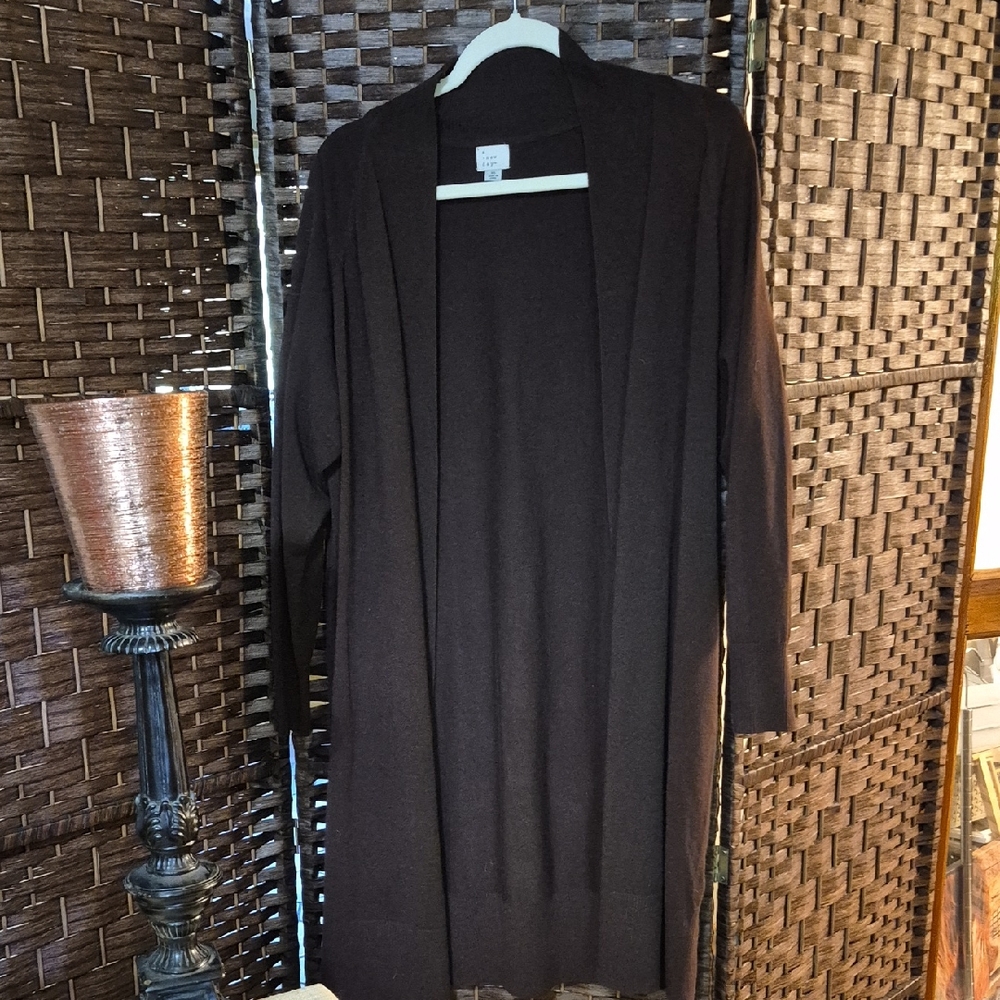 A New Day Women's Long Layering Duster Cardigan - (Dark Brown, XL)